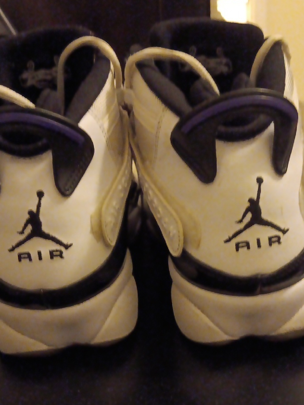 Jordan Men's White, Black and Purple Retro Air Sneakers